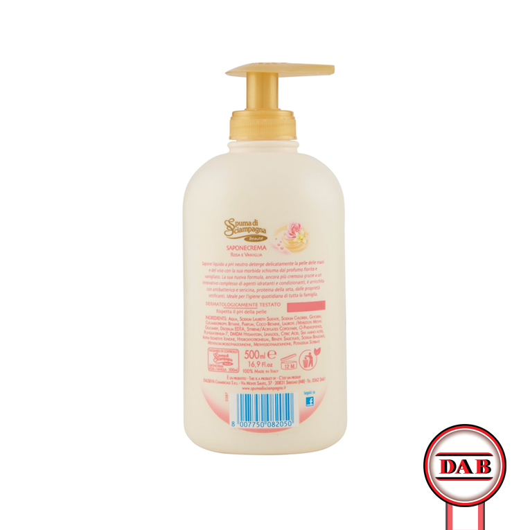 Sapone-Mani__SPUMA-DI-SCIAMPAGNA__Rosa-e-Vaniglia__500-ml__DAB-srl__PRODOTTO-2__